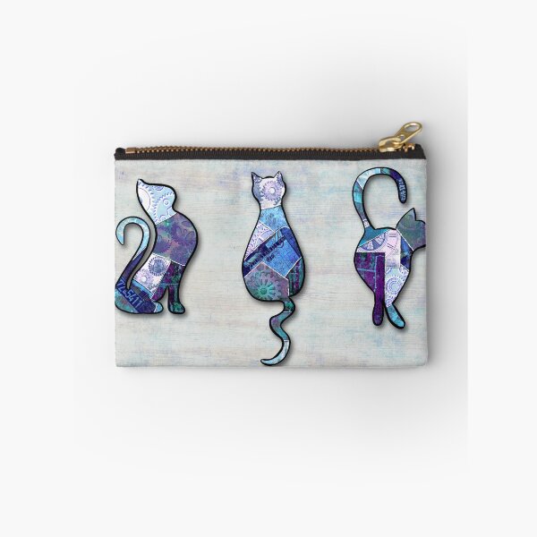 Item preview, Steampunk Cats – Whimsical Patchwork Feline Trio designed and sold by JustJuJuDesigns.