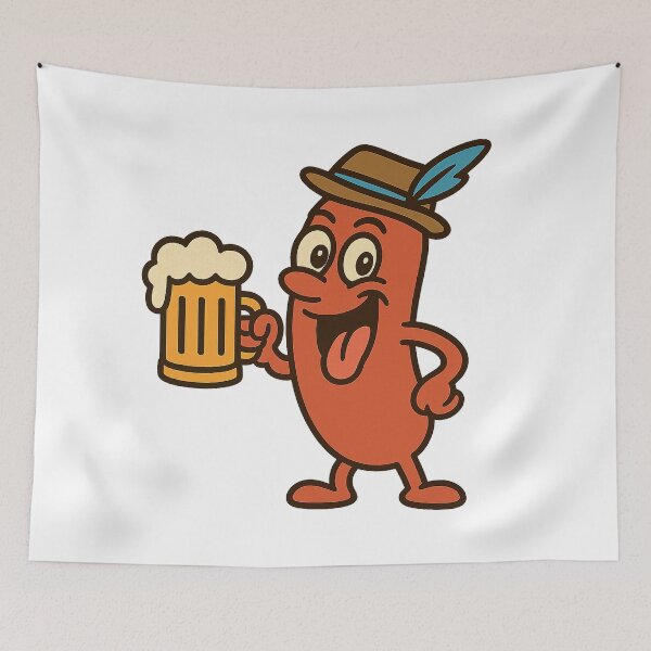 Item preview, Schnitzel Faced – Bavarian Hat Sausage Cartoon designed and sold by FTS-Studio.