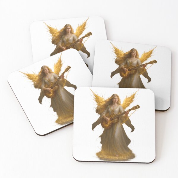 Item preview, Divine Fantasy Goddess Playing Electric Spanish Guitar – Celestial 3D Art for T-shirts, Mugs, Prints & More designed and sold by AwesomeDigiShop.