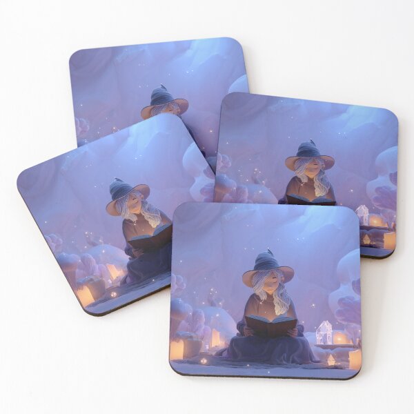 Item preview, Candlelit Study – Young Witch in a Crystal Grove designed and sold by BennyPuppy.