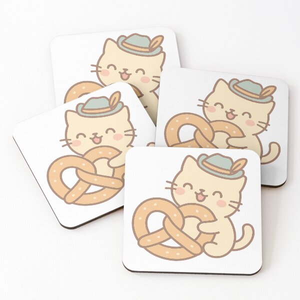 Item preview, Cat Pretzel Party – Kawaii Bavarian Hat Kitty designed and sold by FTS-Studio.