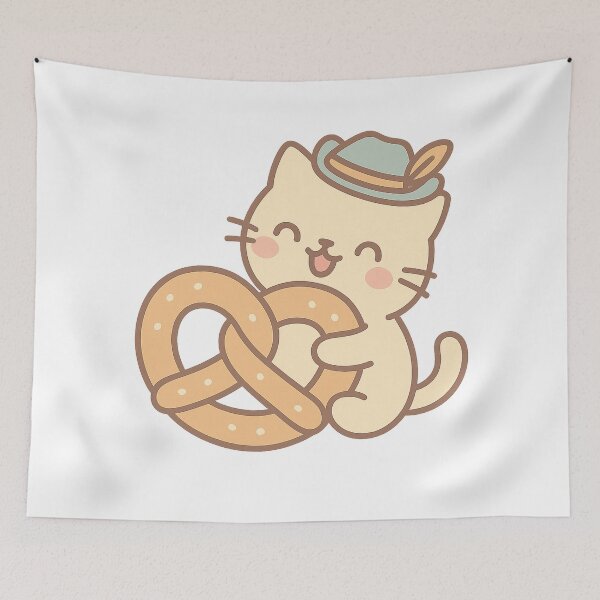 Item preview, Cat Pretzel Party – Kawaii Bavarian Hat Kitty designed and sold by FTS-Studio.