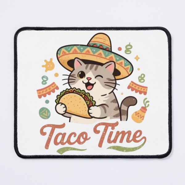 Item preview, Taco Time Sombrero Cat Illustration designed and sold by Iuqiune.