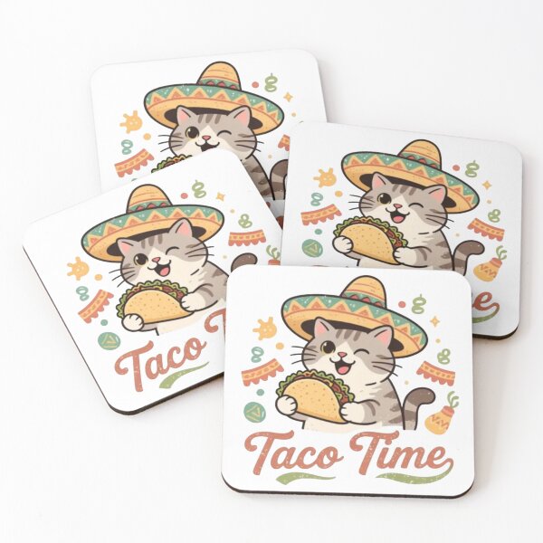 Item preview, Taco Time Sombrero Cat Illustration designed and sold by Iuqiune.