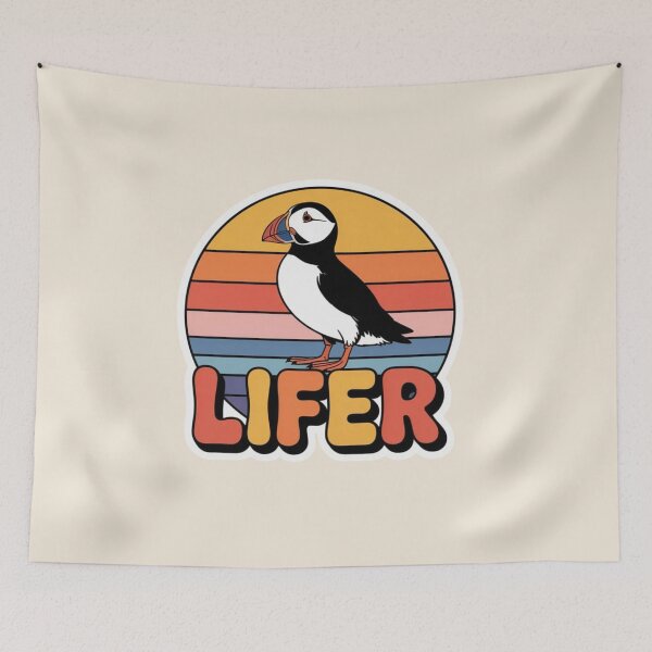 Item preview, Atlantic Puffin LIFER – Retro Birdwatching Sticker designed and sold by The Digital Compass.