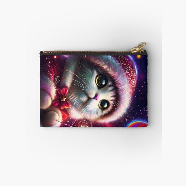 Item preview, Claus Cat Magic – Grey Tabby Santa with Wand 2:3 card layout designed and sold by EmeraldeaDesign.