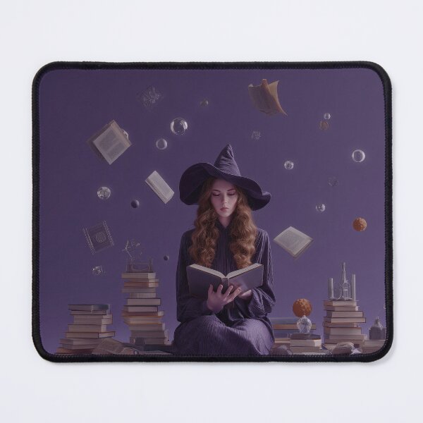 Item preview, Arcane Study – Young Witch with Floating Books designed and sold by BennyPuppy.