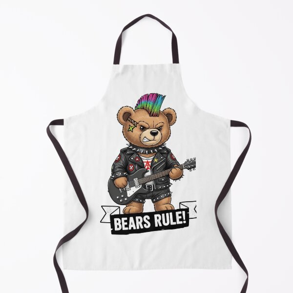 Item preview, Punk Rock Teddy Bear – Bears Rule! Guitar & Leather Jacket designed and sold by Pogglecards.