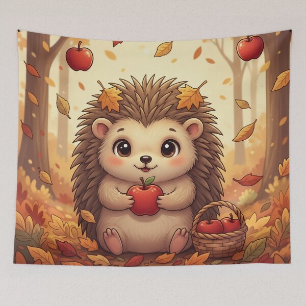 Item preview, hedgehog in autumn designed and sold by RayzuCosmicShop.