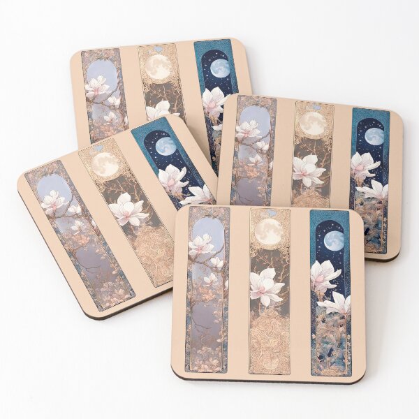 Item preview, Art Nouveau Celestial Magnolia Triptych designed and sold by LanaGustavsson.