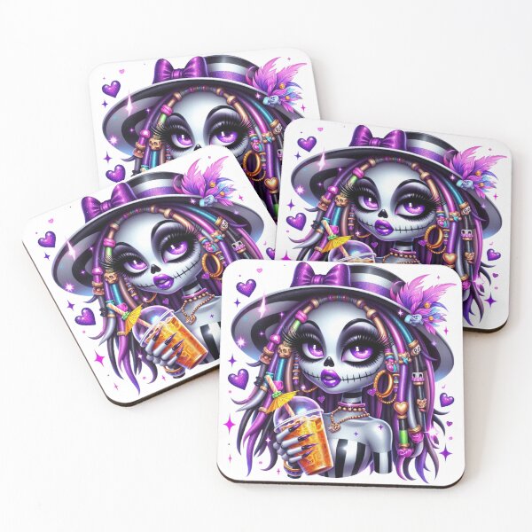 Item preview, Beautiful Dark-Skinned Girls Embracing Spooky Skeleton Vibes – Halloween Art for Black Girl Magic Lovers designed and sold by Lulunza.