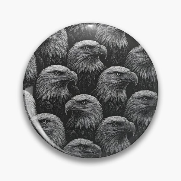 Item preview, Majestic Eagle Pattern – Dark Monochrome Vector Design designed and sold by graphicnew.