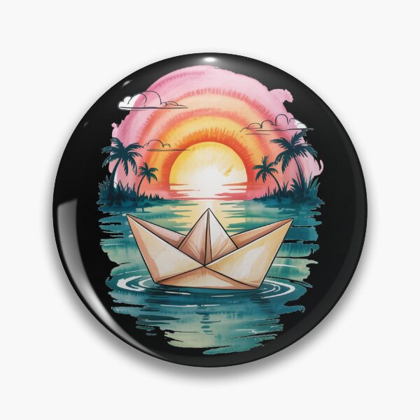 Item preview, Paper Boat at Sunset designed and sold by halibutgoatramb.