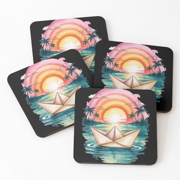 Item preview, Paper Boat at Sunset designed and sold by halibutgoatramb.