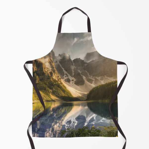 Item preview, Golden Hour Mountain Lake Wall Art – Sunrise Reflection Alpine Canvas Print designed and sold by jazzyfunky.