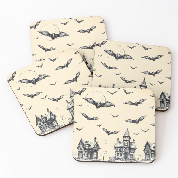 Item preview, Haunted Houses and Flying Bats Pattern designed and sold by JavisSRDesign.