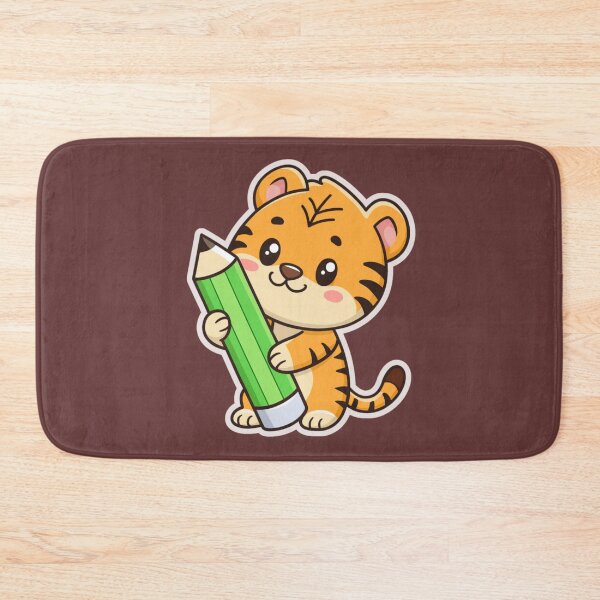 Item preview, Korean Tiger with Colored Pencil – Cute Kawaii Art for Kids designed and sold by mycreastyle.