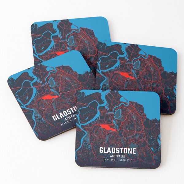Item preview, Gladstone Red & Blue Minimalist Map designed and sold by HomeLivingCo.