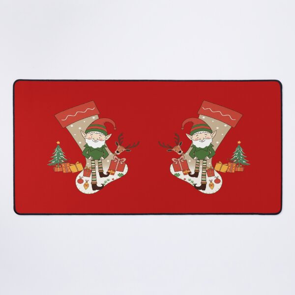Item preview, Elf and Christmas Stocking Naive Illustration Pattern | Christmas Season designed and sold by UnhingedBird.