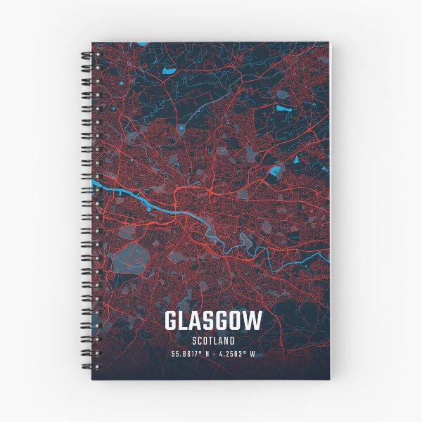 Item preview, Glasgow Red & Blue Minimalist Map designed and sold by HomeLivingCo.