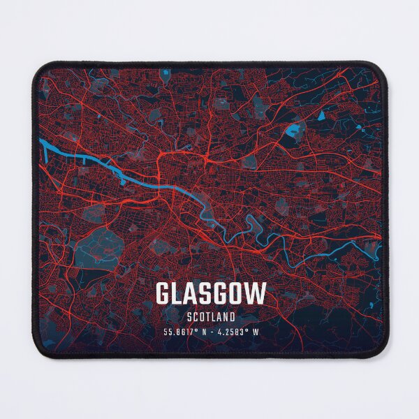 Item preview, Glasgow Red & Blue Minimalist Map designed and sold by HomeLivingCo.