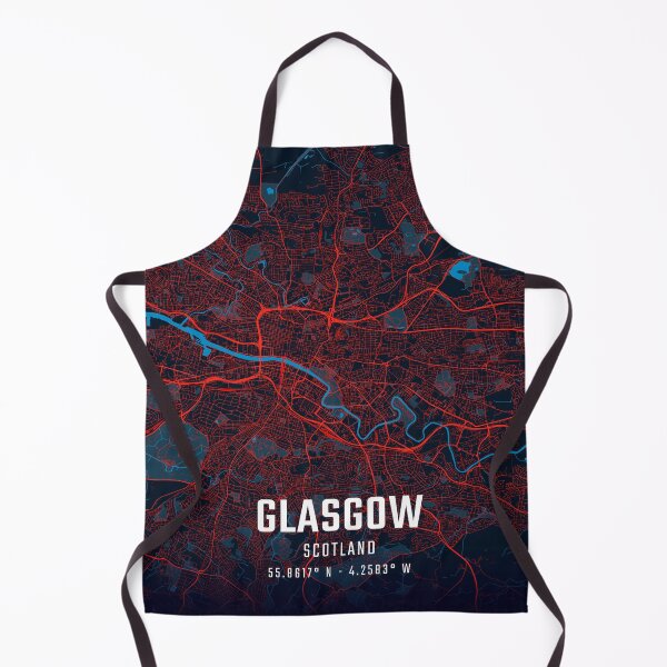 Item preview, Glasgow Red & Blue Minimalist Map designed and sold by HomeLivingCo.