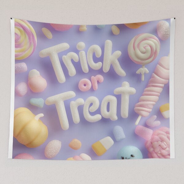 Item preview, Trick or Treat – Kawaii Candy Pastel Poster designed and sold by BennyPuppy.