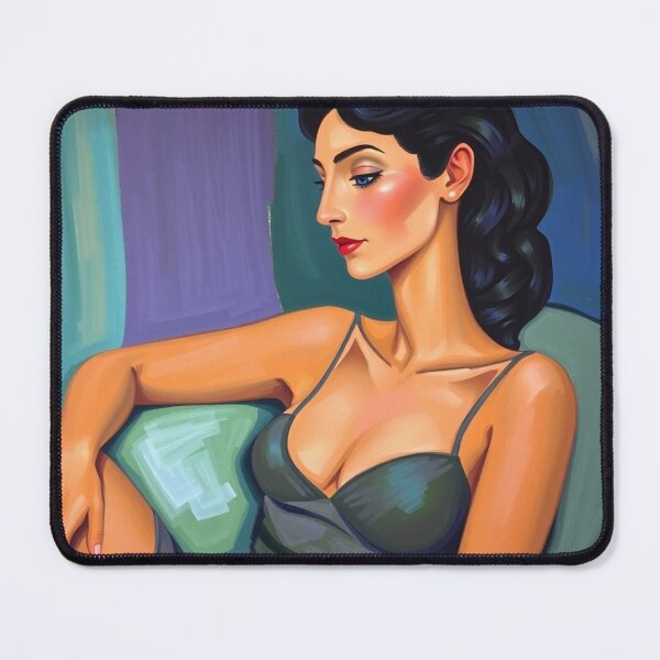Item preview, Portrait of a woman sitting on a sofa after Amedeo Modigliani Italian painter and sculptor designed and sold by Vintage Designs +.