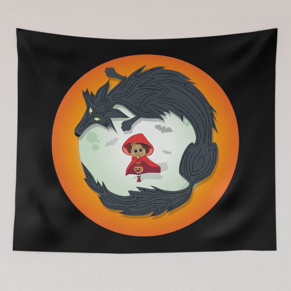 Item preview, Little Red Riding Hood Wolf Moon designed and sold by Vector Woofs.