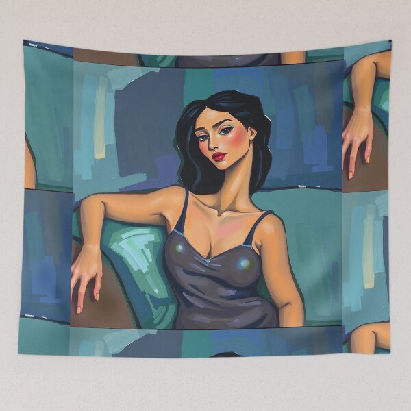 Item preview,  Portrait of a woman sitting on a sofa after Amedeo Modigliani Italian painter and sculptor designed and sold by Vintage Designs +.