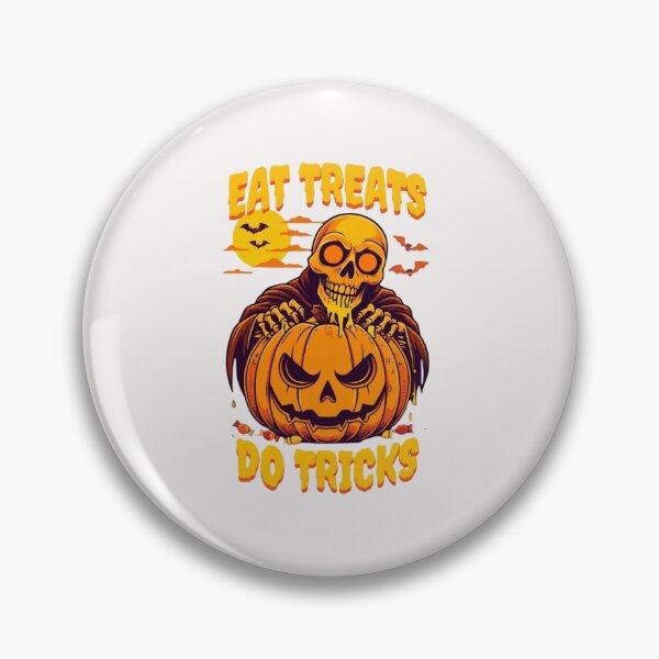Item preview, Eat Treats Do Tricks Funny Skeleton Pumpkin Halloween T-Shirt | Spooky Pun Graphic Gift designed and sold by wellie-chic.