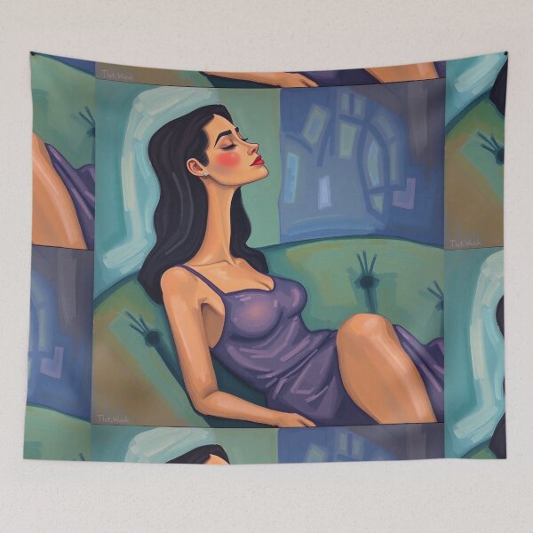 Item preview,  Portrait of a woman sitting on a sofa after Amedeo Modigliani Italian painter and sculptor designed and sold by Vintage Designs +.