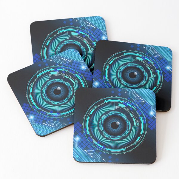 Item preview, Blue Cyber Eye – Futuristic Digital Vision Circuit designed and sold by Margival.