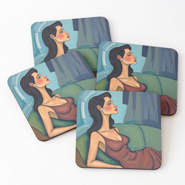 Item preview,  Portrait of a woman sitting on a sofa after Amedeo Modigliani Italian painter and sculptor designed and sold by Vintage Designs +.