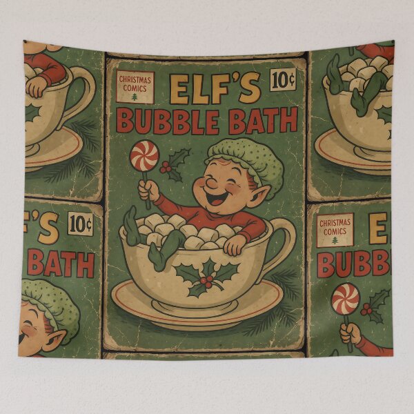 Item preview, Retro Christmas: Elf’s Bubble Bath designed and sold by bapupa.