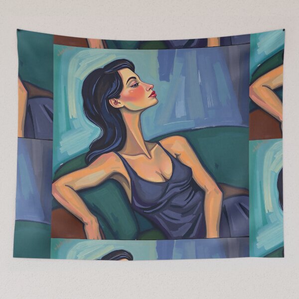 Item preview,  Portrait of a woman sitting on a sofa after Amedeo Modigliani Italian painter and sculptor designed and sold by Vintage Designs +.