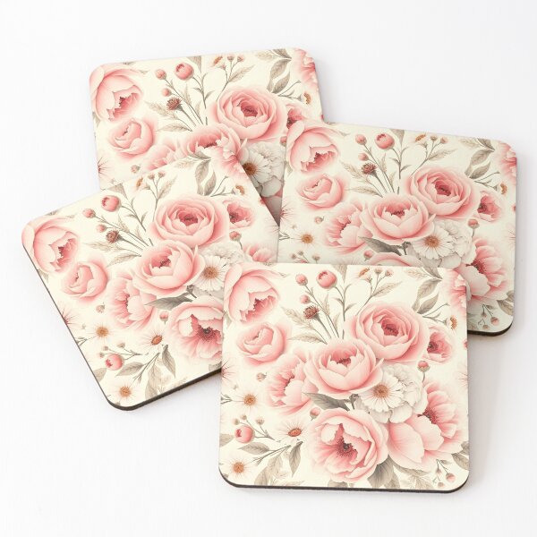 Item preview, Blush Pink Peonies and Daisies Pattern designed and sold by JavisSRDesign.
