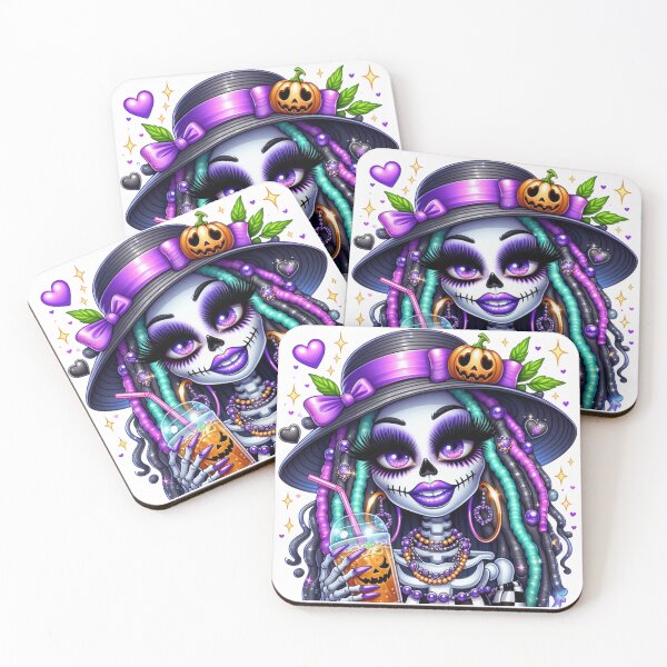 Item preview, Skeleton Queens of Color – Stunning Dark-Skinned Girls in Halloween Fantasy World” designed and sold by Lulunza.