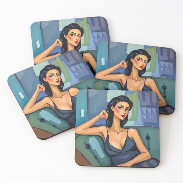 Item preview,  Portrait of a woman sitting on a sofa after Amedeo Modigliani Italian painter and sculptor designed and sold by Vintage Designs +.