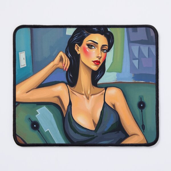 Item preview, Portrait of a woman sitting on a sofa after Amedeo Modigliani Italian painter and sculptor designed and sold by Vintage Designs +.