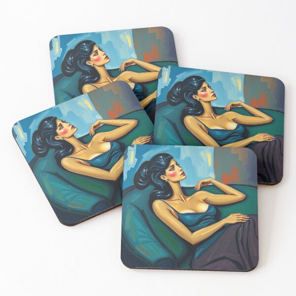 Item preview,  Portrait of a woman sitting on a sofa after Amedeo Modigliani Italian painter and sculptor designed and sold by Vintage Designs +.