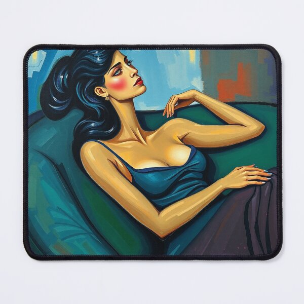 Item preview, Portrait of a woman sitting on a sofa after Amedeo Modigliani Italian painter and sculptor designed and sold by Vintage Designs +.