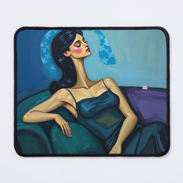 Item preview, Portrait of a woman sitting on a sofa after Amedeo Modigliani Italian painter and sculptor designed and sold by Vintage Designs +.