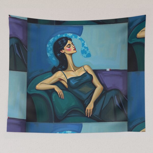 Item preview,  Portrait of a woman sitting on a sofa after Amedeo Modigliani Italian painter and sculptor designed and sold by Vintage Designs +.