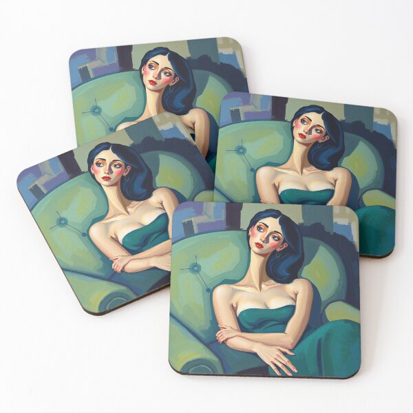 Item preview,  Portrait of a woman sitting on a sofa after Amedeo Modigliani Italian painter and sculptor designed and sold by Vintage Designs +.