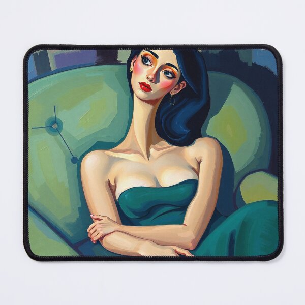Item preview, Portrait of a woman sitting on a sofa after Amedeo Modigliani Italian painter and sculptor designed and sold by Vintage Designs +.