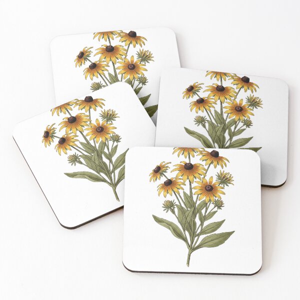 Item preview, Maryland Black-Eyed Susan Floral Emblem Vintage Art  designed and sold by LittleArij.