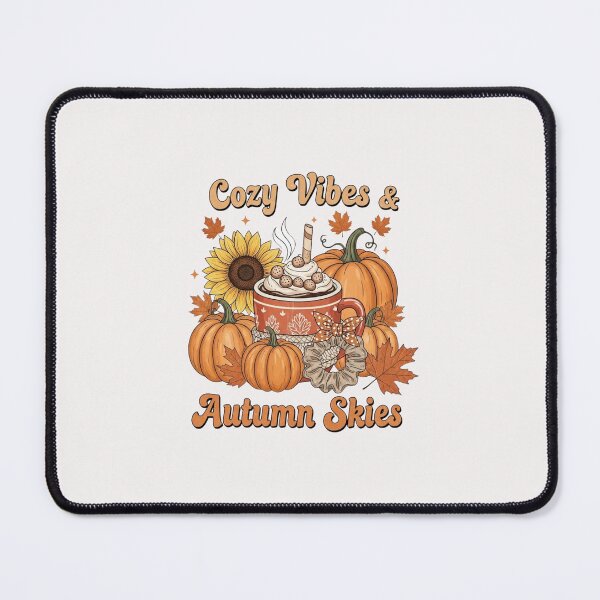 Item preview, Cozy Vibes & Autumn Skies Cute Fall Hot Chocolate | Pumpkin Leaf Sunflower Graphic Design designed and sold by wellie-chic.
