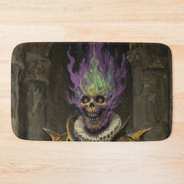 Item preview,  The Flaming undead Eldritch Knight fantasy horror haunted house portrait art designed and sold by Vintage Designs +.