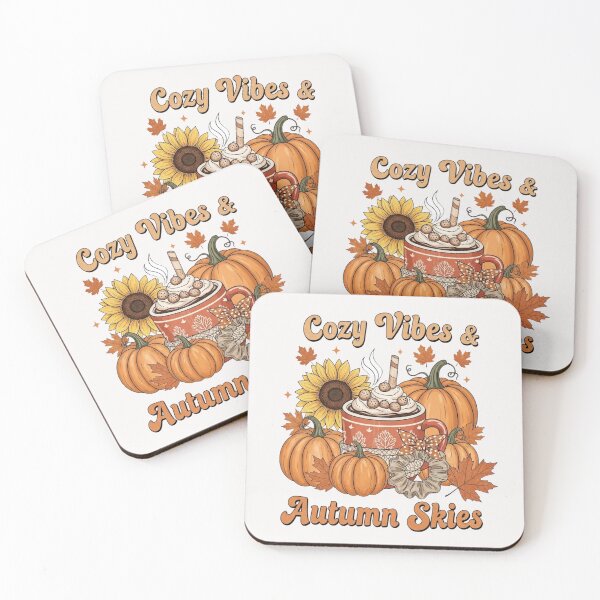 Item preview, Cozy Vibes & Autumn Skies Cute Fall Hot Chocolate | Pumpkin Leaf Sunflower Graphic Design designed and sold by wellie-chic.